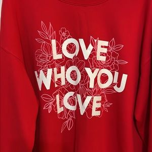 WoundUp Men's Red long sleeve Sweater/sweatshirt, Love WhoYou Love, Size…